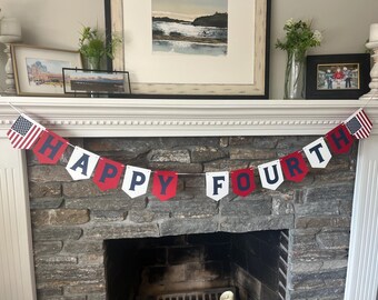 Patriotic Banner - 4th of July Banner - 4th of July  Birthday/ Bachelorette or Baby shower banner choose your saying many variations offered