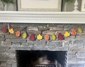 Fall Leaf Garland - Autumn leaves Banner - Seasonal Home Decor