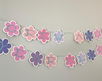 Flower Birthday Banner – Girl Birthday Decor-I grew another year older Banner