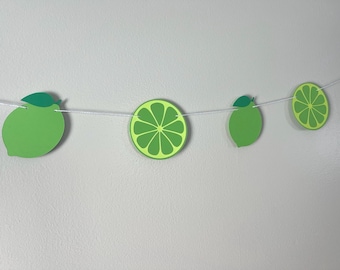 Lime Banner Garland | Citrus Party Decor | Summer Fruit Banner | Two Sweet Party | Tropical Birthday Decor | Kitchen Citrus Decor | Lime Par