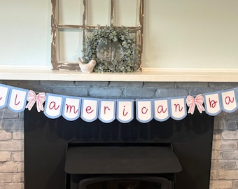 All American Baby Banner, Patriotic Baby Shower Decor, 4th of July Baby Shower Banner-alterative phases for Bachelorette and Bridal Showers