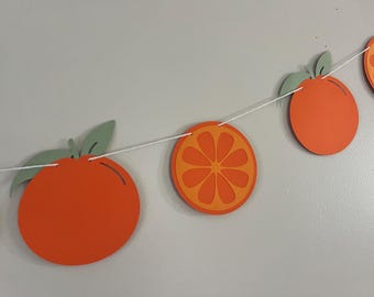 Clementine Garland, Citrus Fruit Garland, Party Decor, Baby Shower Decor-Banner