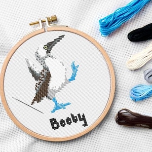 Booby - Blue footed booby cross stitch pattern