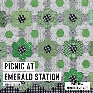 Wzór Picnic At Emerald Station i szablony akrylowe autorstwa Jen Kingwell