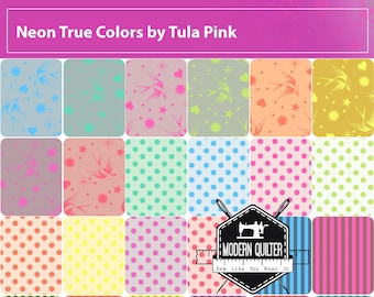 Neon True Colors by Tula Pink Fat Quarter Bundle | 24 Drucke