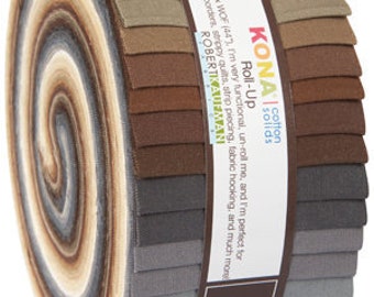 Robert Kaufman 2-1/2inch Strips Roll Up Kona Cotton Solids New Bright Palette 41pcs