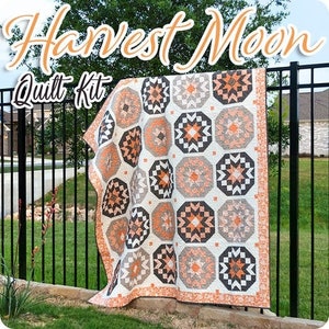 Pumpkins & Blossoms Kit featuring the Harvest Moon Pattern by Fig Tree Quilts 72" x 72"