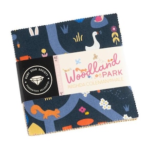 Woodland Park Charm Pack by Rashida Coleman Hale for Ruby Star for Moda | 42 Assorted 5 x 5&quot; Squares