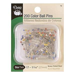 Dritz Color Ball Pins - 200 pieces ( 1 1/16 inch - 26mm)