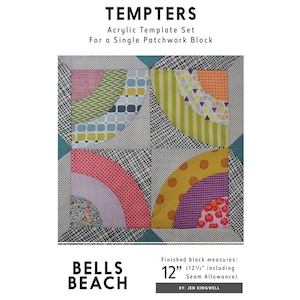 Bells Beach - Tempters  Acrylic Template Set for a Single Patchwork Block by Jen Kingwell