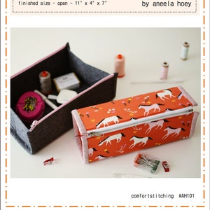 Zip Up Tray Pouch Pattern by Aneela Hoey (Paper Pattern)