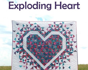 Patrón de corazón explosivo de Slice of Pi Quilts / Patrón de papel