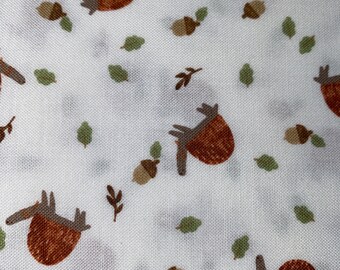 Enchanted forest fabric UK 100/% cotton material metre bird hedgehogs snails