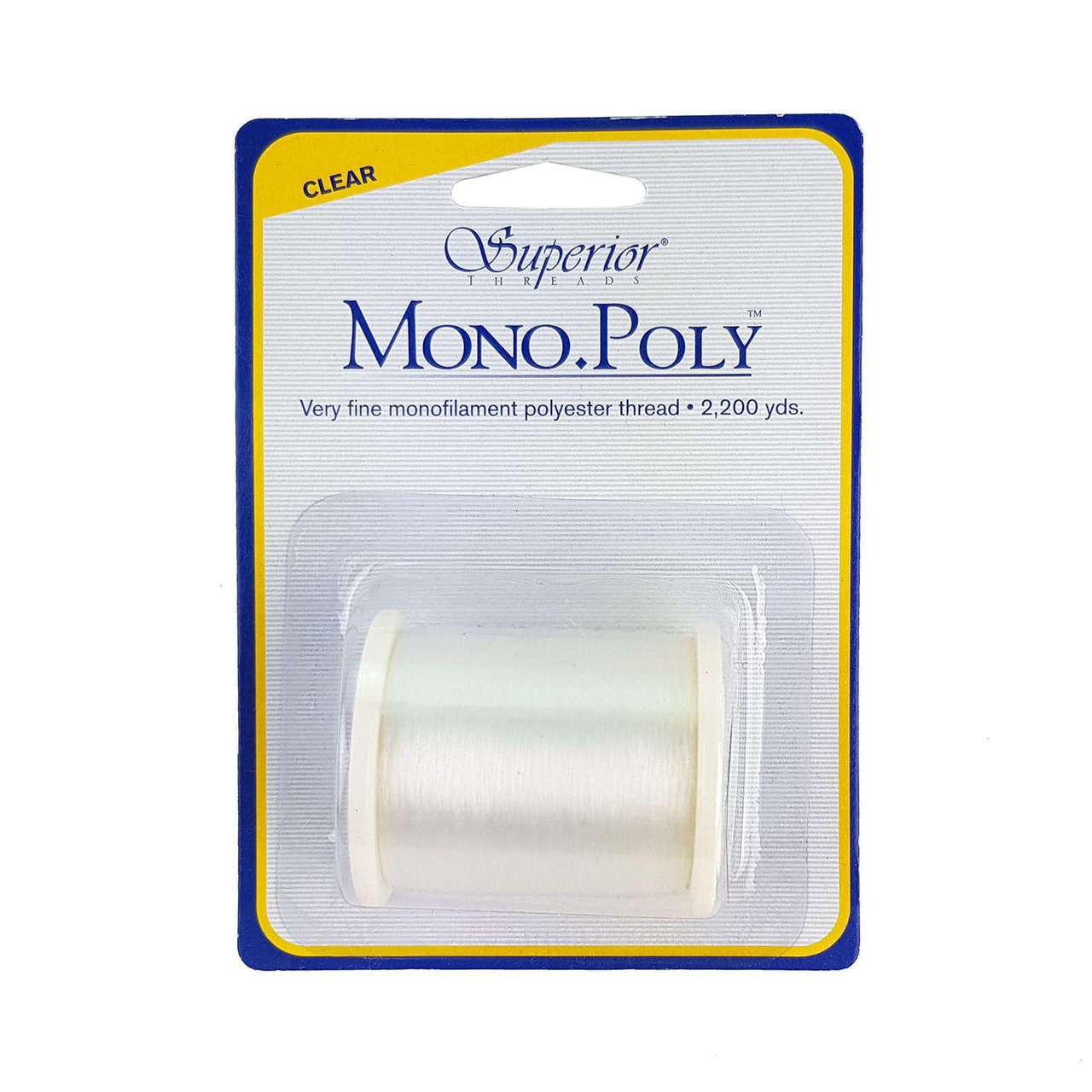 Mono Poly Monofilament Polyester Thread Very Fine, Clear, 2,200