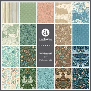 PREORDER : Wildwood Precut Fat Quarter Bundle by Makower for Andover Fabrics | Arriving Oct 2026 image 2