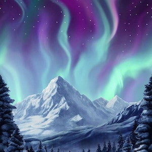 Alaska  Icelandic Skies Northern Lights 24&quot; Panel by Timeless Treasures Fabrics CD3494 | Panel Size = 24&quot; x 44&quot;