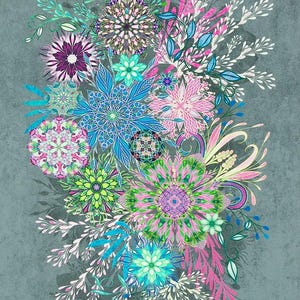 Calixta Jewel Panel 22766-201 by Christiane Marques for Robert Kaufman   24&quot; x 44&quot;