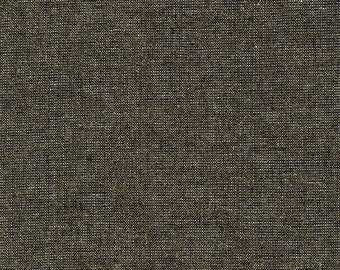 Metallic Essex Yarn Dyed Linen in Black E105-1019 by Robert Kaufman - Priced/Sold by the Half Yard