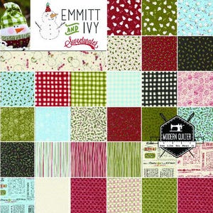 Emmitt and Ivy Fat Quarter Bundle of 31 Prints by Sweetwater for Moda Fabulous Winter Christmas Colors