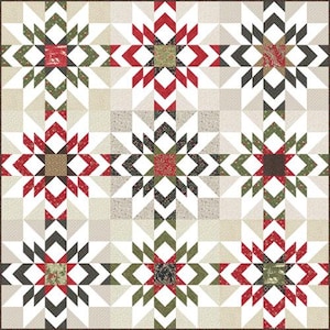 A Christmas Carol Kit van 3 Sisters voor Moda | Afgewerkt formaat = 60 x 60"