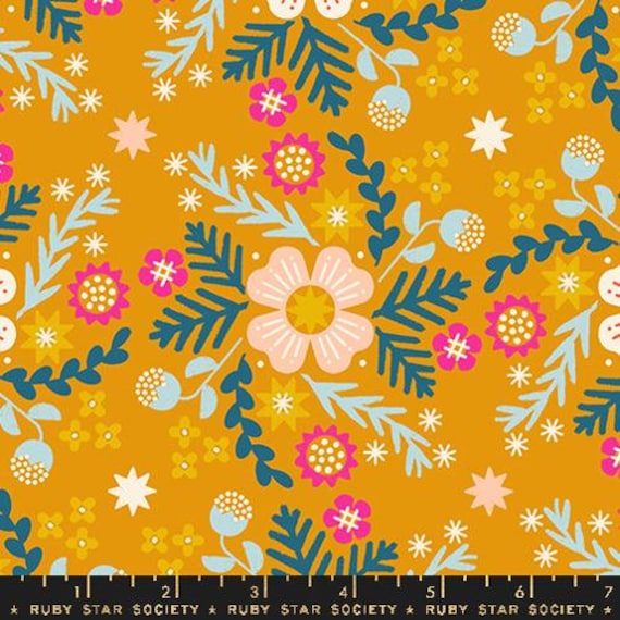 Pivot Wildflower Linen Canvas in Goldenrod Pivot Wildflower Linen Canvas in Goldenrod