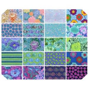 Kaffe Fassett August 2025 Sammelfiguren 10&quot; Charm Pack (Schichttorte) | Coole Kollektion | 42 verschiedene 10&quot;&quot; Quadrate.&quot;