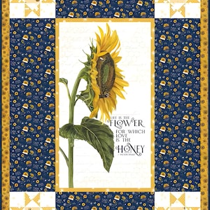 Honey Bees and Flowers Please Life Is the Flower Kit by Riley 54" x 73.5"