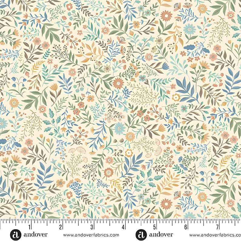 PREORDER: Wildwood Meadow Cream MU-264-Q by Makower UK for Andover | Arriving Oct-2026 image 1