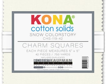 Cuadrados de dijes Kona Snow de Robert Kaufman / CHS-119-42 / 42 piezas