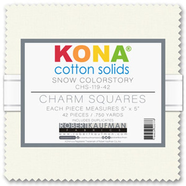 Kona Snow Charm Squares from Robert Kaufman | CHS-119-42 | 42 Pieces