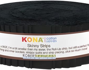 Kona Cotton Black Palette Skinny Strips | SS-101-40 | 1.5" Strip Roll | 40 Pieces