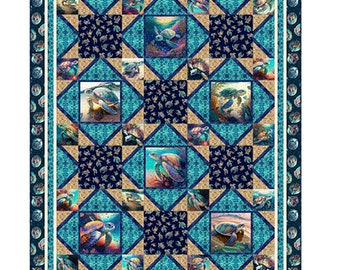 Endless Blues Quilt Kit 4366A by Quilting Treasures Finished Size = 68" x 84"