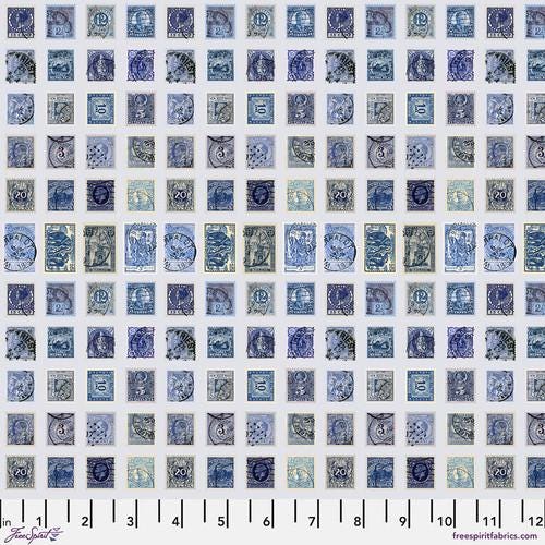 Palette Indigo Stamps PWTH291.indigo by Tim Holtz for Free Spirit | Priced by the Half Yard
