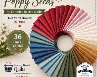 Poppy Seeds Half Yard Bundle van Laundry Basket Quilts voor Andover Fabrics | 36 prints