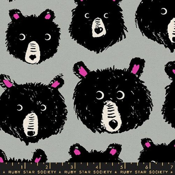 Teddy and The Bears Linen Canvas in Steel Teddy and The Bears Linen Canvas in Steel
