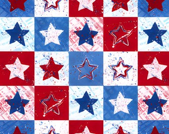 フリースピリットのケイティ・パスクイニ・マソプスによるアメリカーナ・セレニティ・スターズ - モダンパッチワーク縫製生地