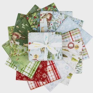 Santa&#39;s Tree Farm Fat Quarters 15er Set Drucke von Lisa Audient für Riley Blake