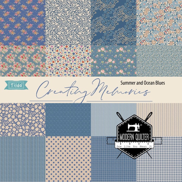 PREORDER: Creating Memories - Summer by Tilda | Fat Quarter Bundle | 16 Prints (9 Cottons/7 Wovens) | In Stores June 2024