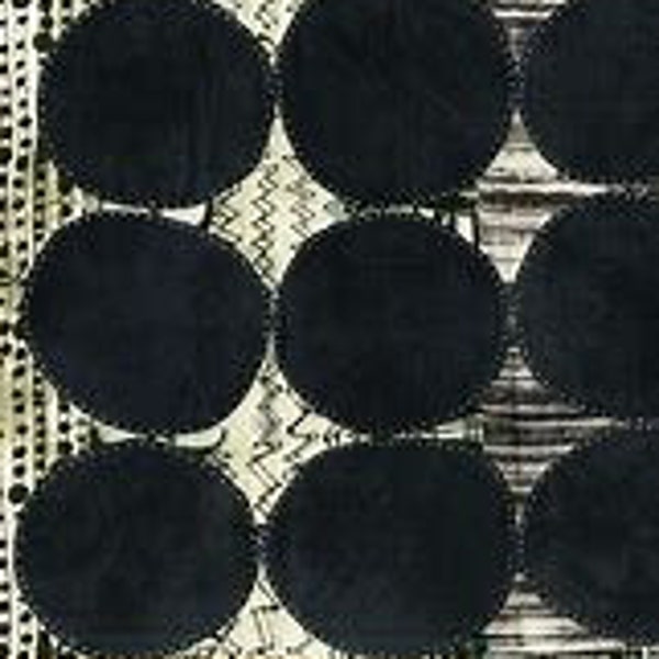 Curiosity by Marcia Derse Circle in Black 51954D-1 - Priced/Sold in Half Yard Increments