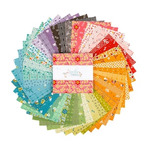 Empilhador Gentler Times de 5 polegadas (pacote charmoso) por Lori Holt para Riley Blake | 42 quadrados sortidos de 5 x 5 polegadas