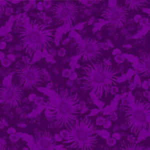 Wideback Purple Floral Two Tone by Studio E 108&quot; 5838S-55- Half Yard