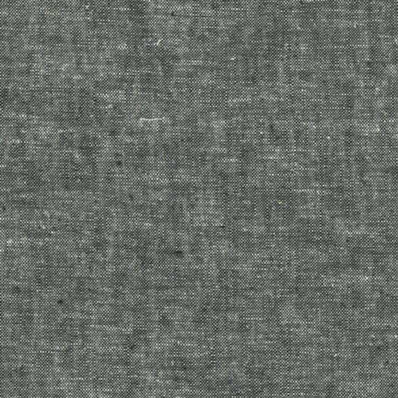 Essex Yarn Dyed Linen Black E064-1019 by Robert Kaufman Priced/Sold by the Half Yard image 1