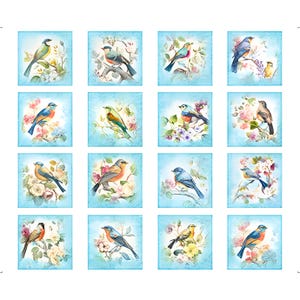 Birdsong Picture Patches from QT Fabrics 30276-Q Panel Size = 36" x 44"