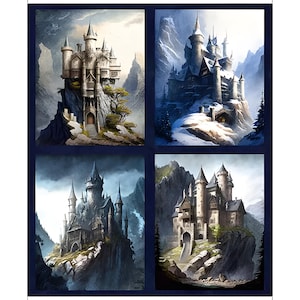 Wizards and Warriors Castle Panel by Quilting Treasures | Panel Size = 36" x 44" |