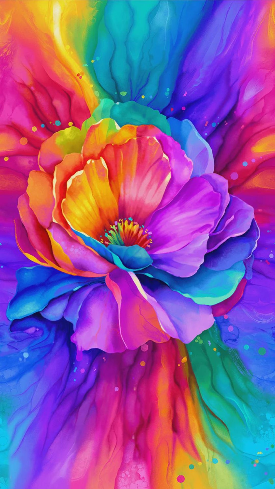Bright Petal Power Flower Panel by Chong a Whang | Panel Size = 24