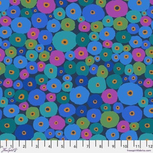 Kaffe Fassett Spools in Blue Fabric Yardage | PWGP034 | Priced/Sold in Half Yard Increments