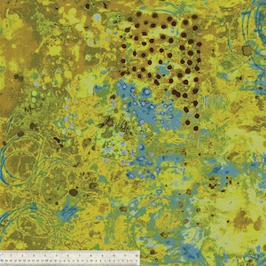 Spotted Graffiti by Marcia Derse for Windham Fabrics (Abstract Art Fabric) | 52814D-9 Land and Pond | Priced/Sold in Half Yard Increments