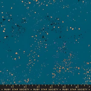 Ruby Star Speckled Canvas in Metallic Teal RS1117 53LM