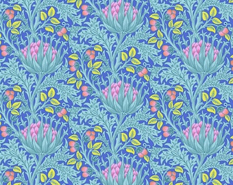 Kaffe Fassett x Original Morris & Co Artischoke in Blau | PWKW001.BLAU | Preis pro halber Hof