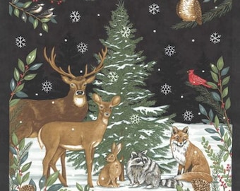 Preorder: Woodland Winter Panel by Deb Strain for Moda 56099 17 24" x 44" Expected May 2024